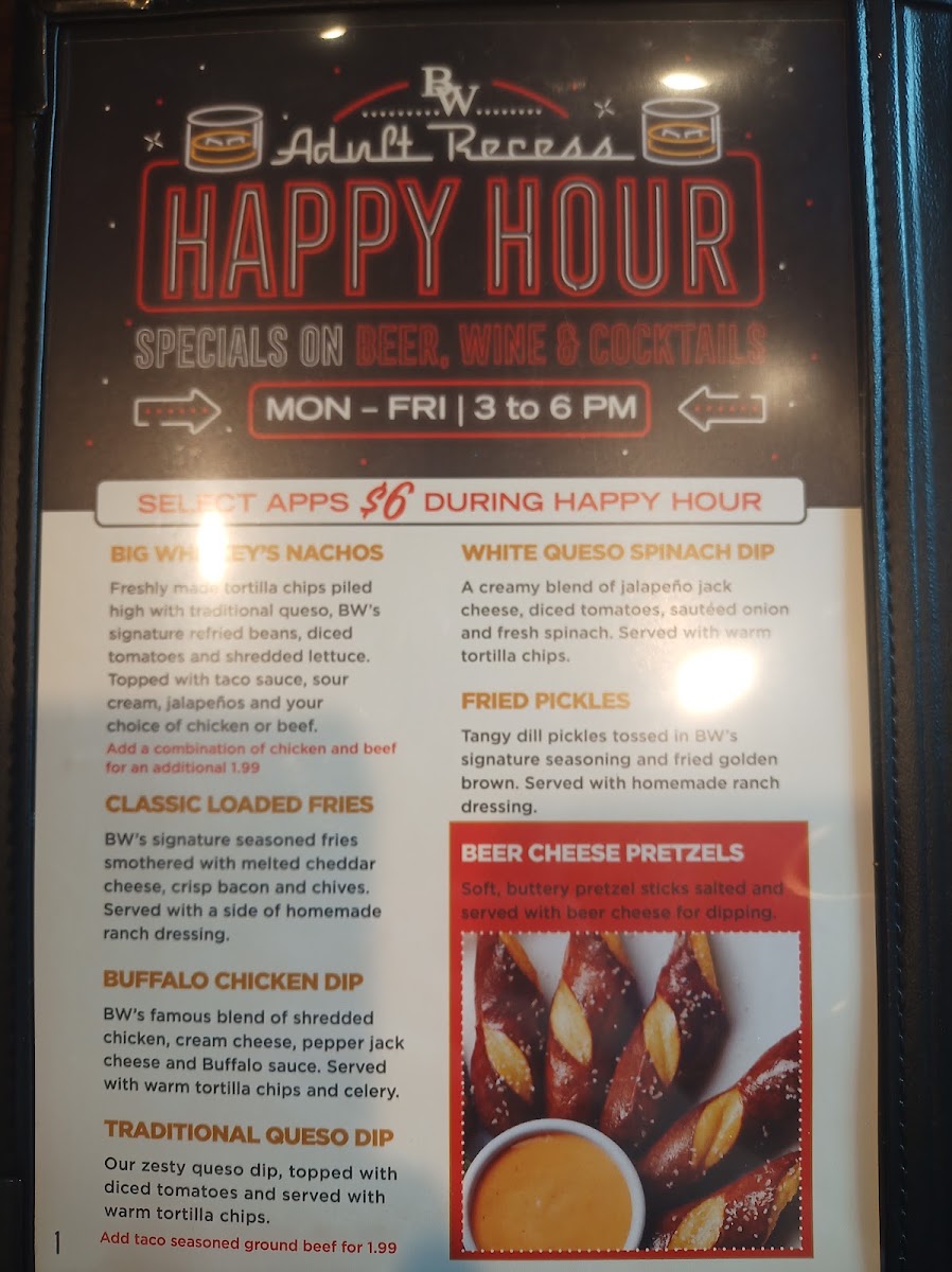 Big Whiskey's - Neosho menu board
