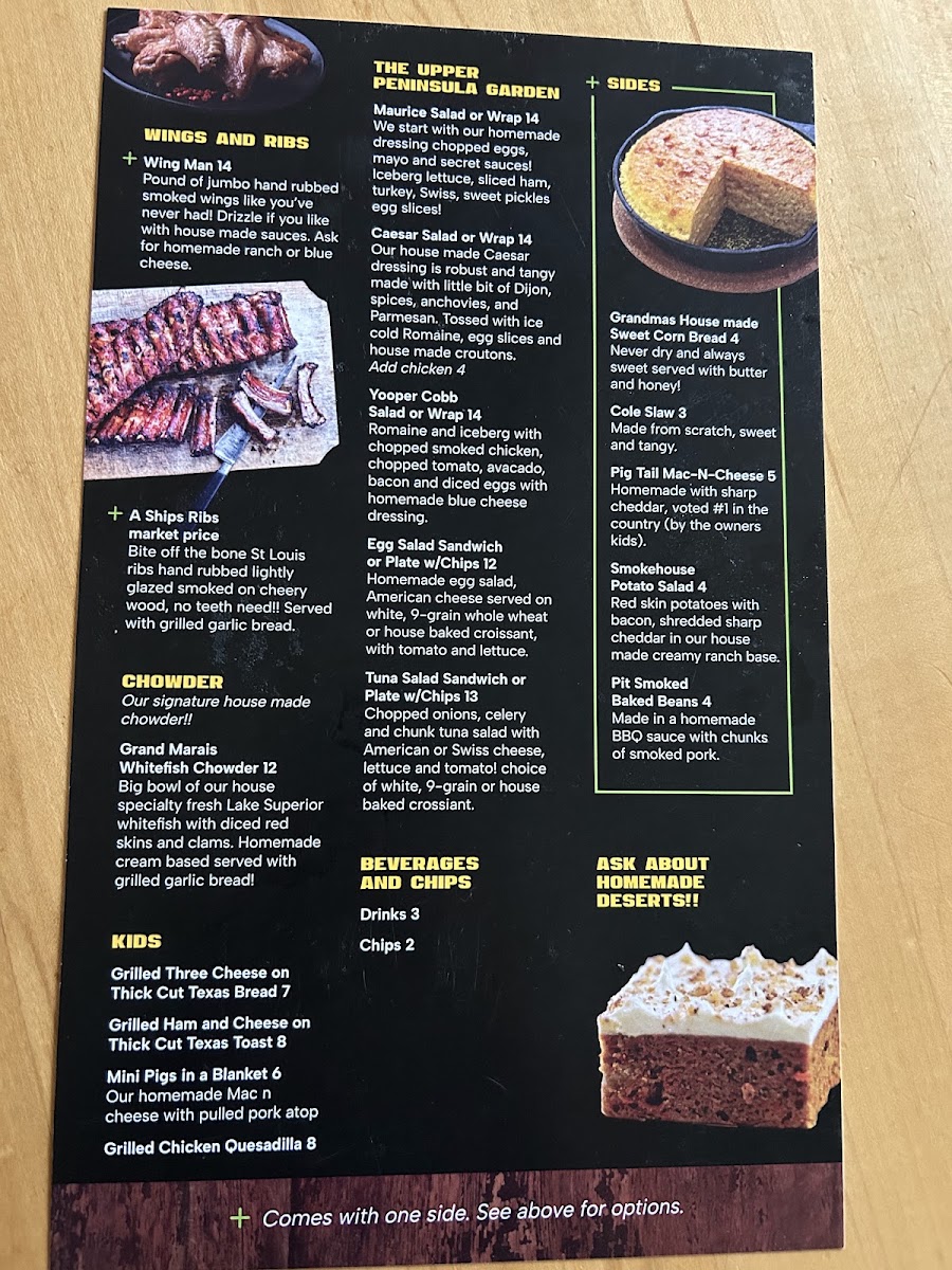 Fletchy's Superior BBQ menu board