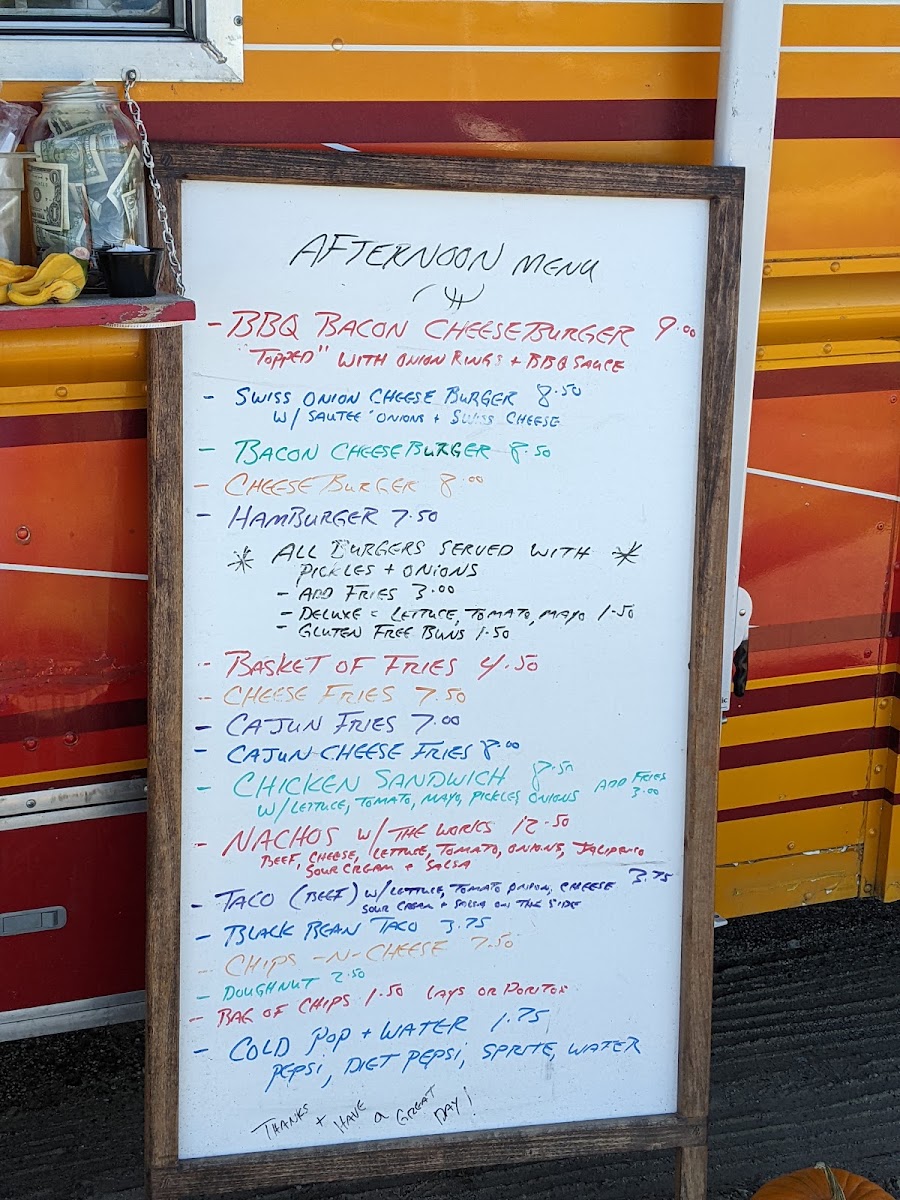 FIRED - U.P menu board