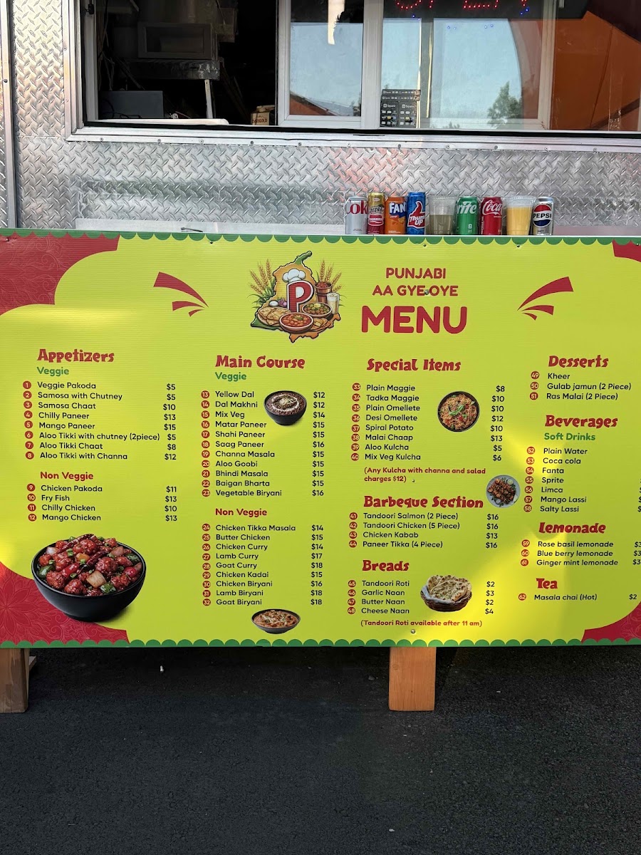 Punjabi Aa Gaye Oye menu board