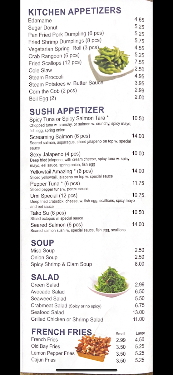 Pocky cafe /umi menu board