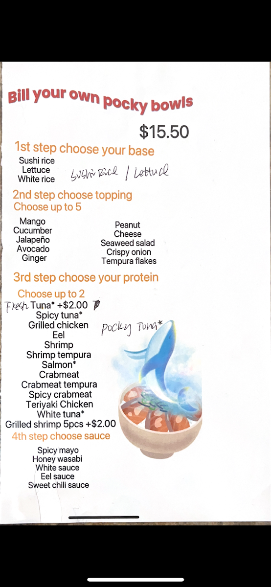 Pocky cafe /umi menu board
