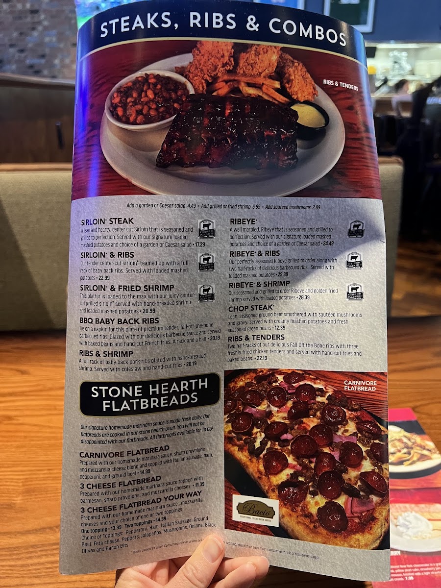 Kickback Jacks menu board