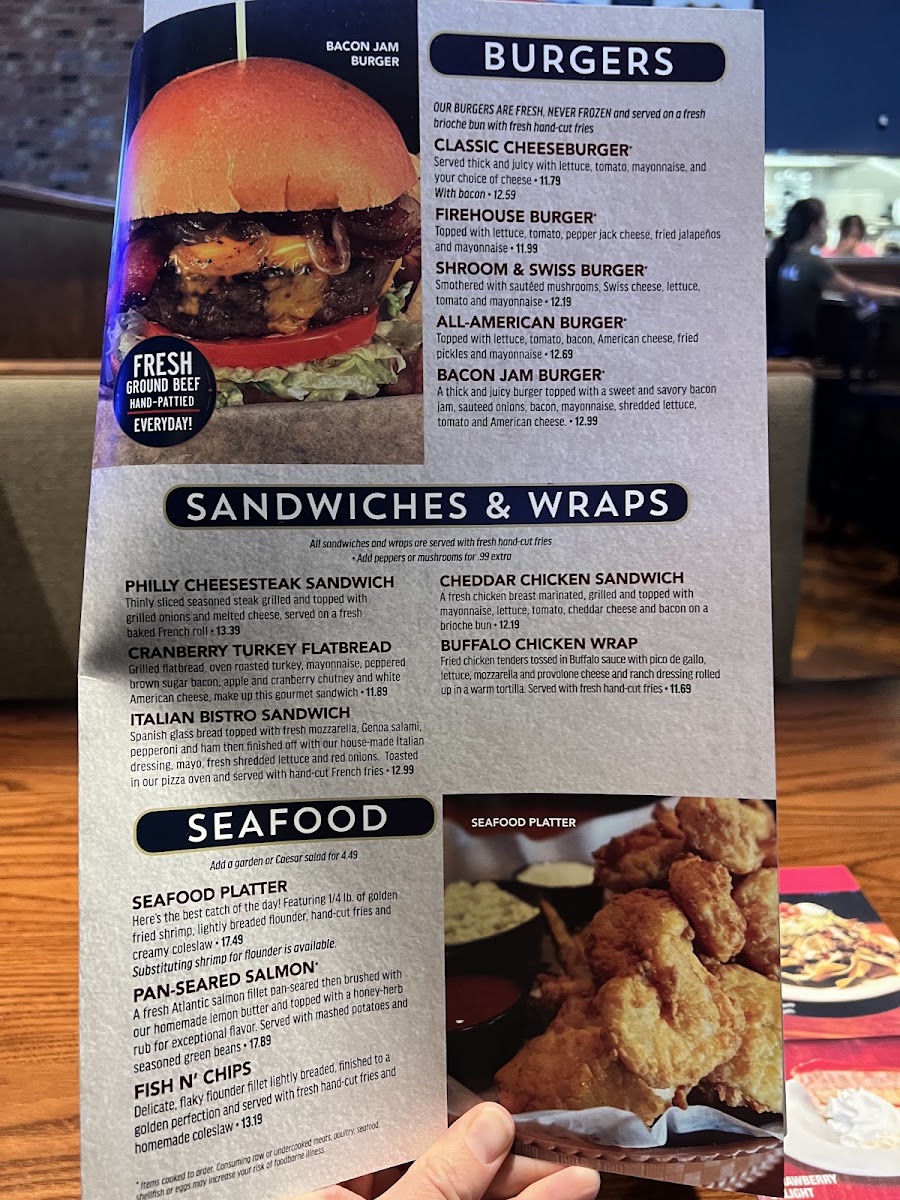 Kickback Jacks menu board