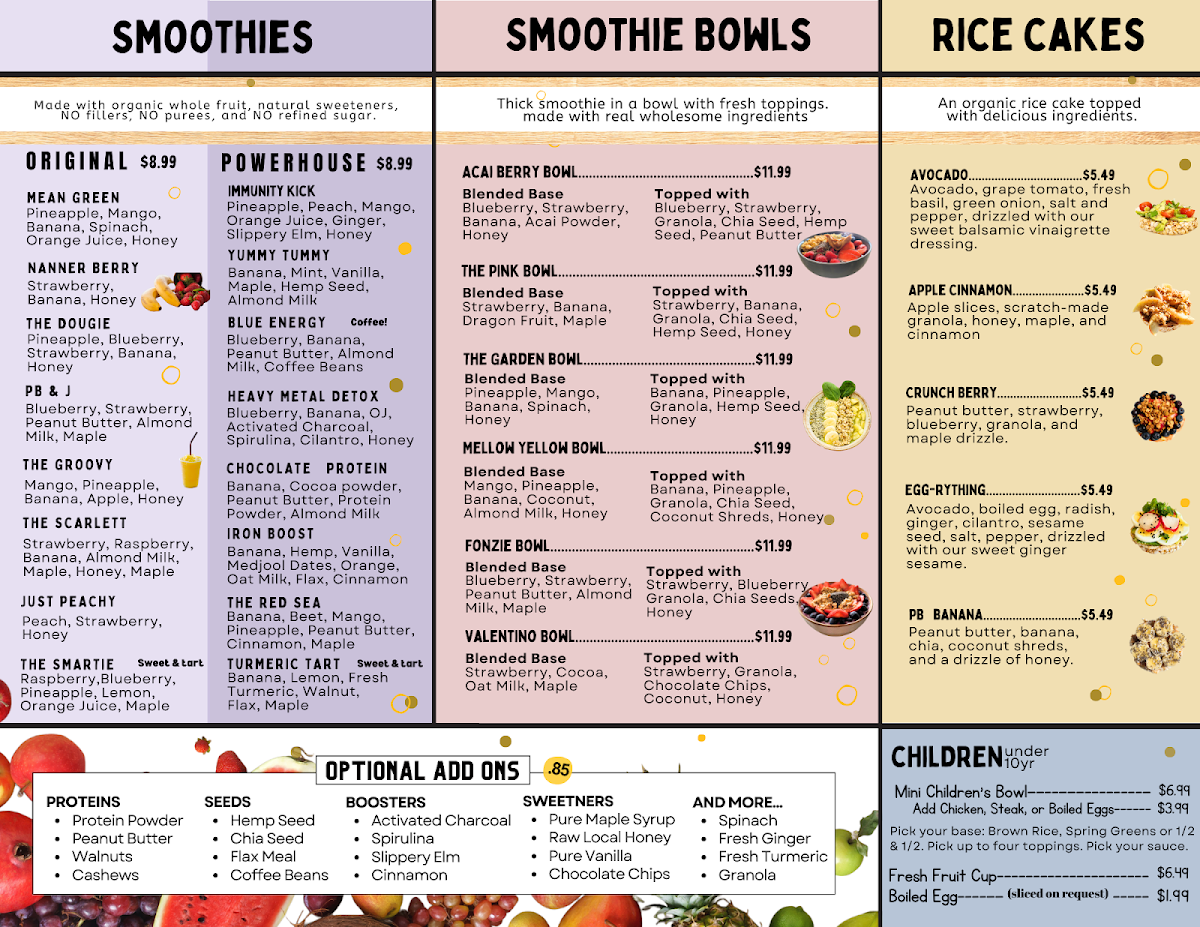 God Fuel menu board