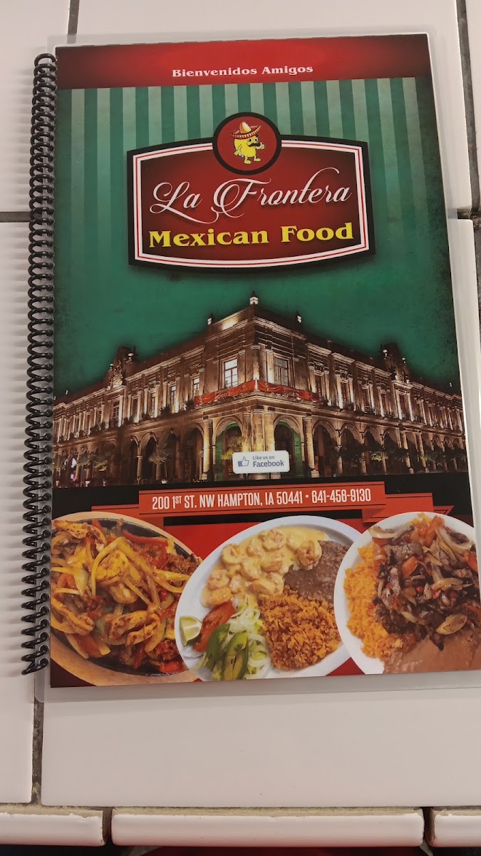 La Frontera Restaurant menu board