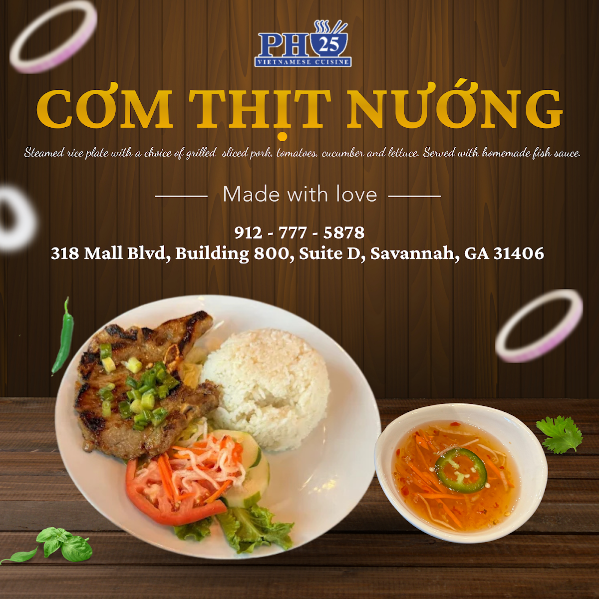 Pho 25 menu board