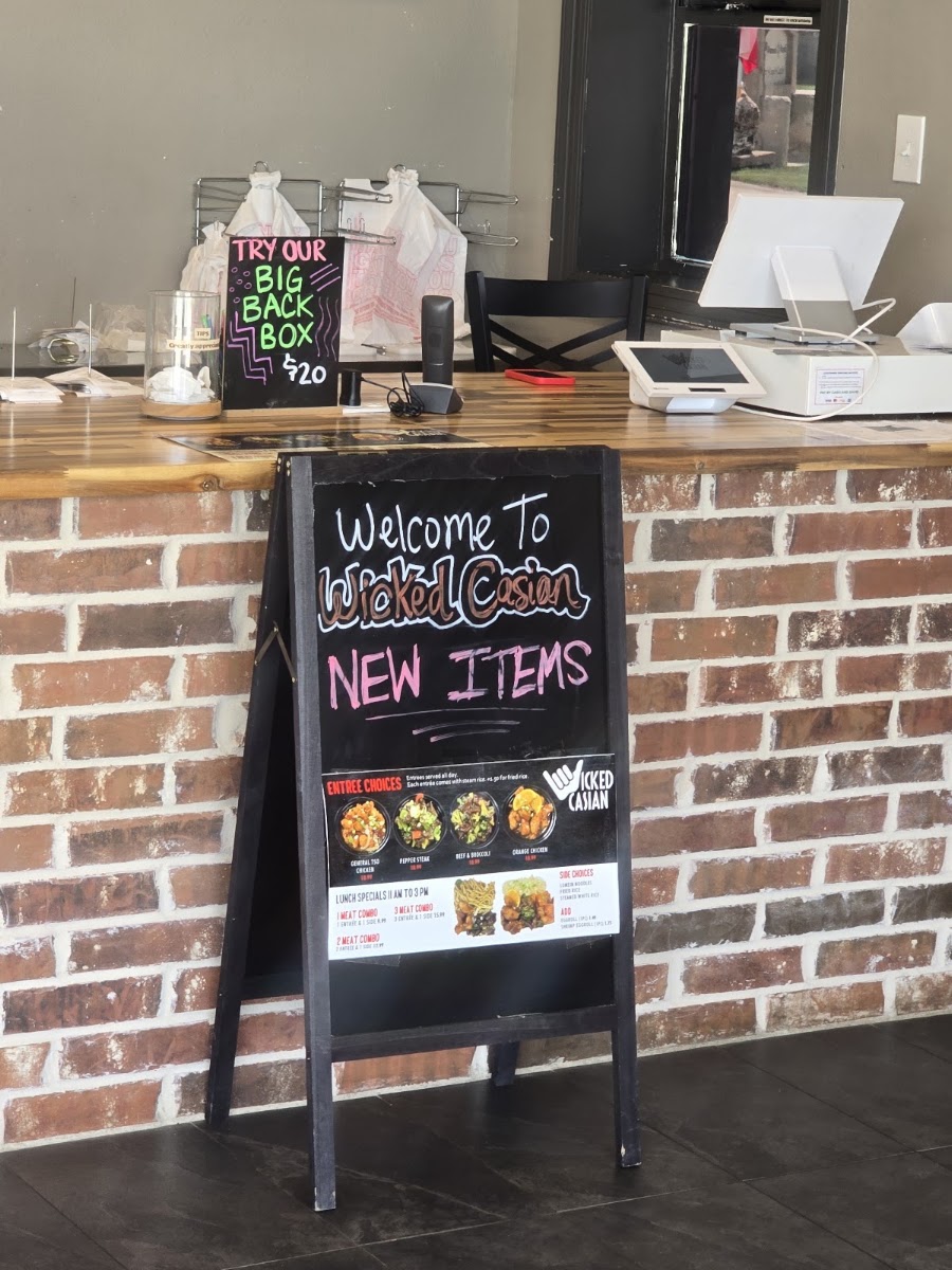 Wicked Casian - Beaumont menu board