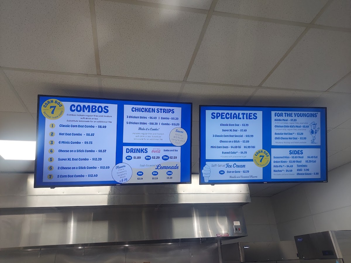 Corn Dog 7 - Laurel North menu board