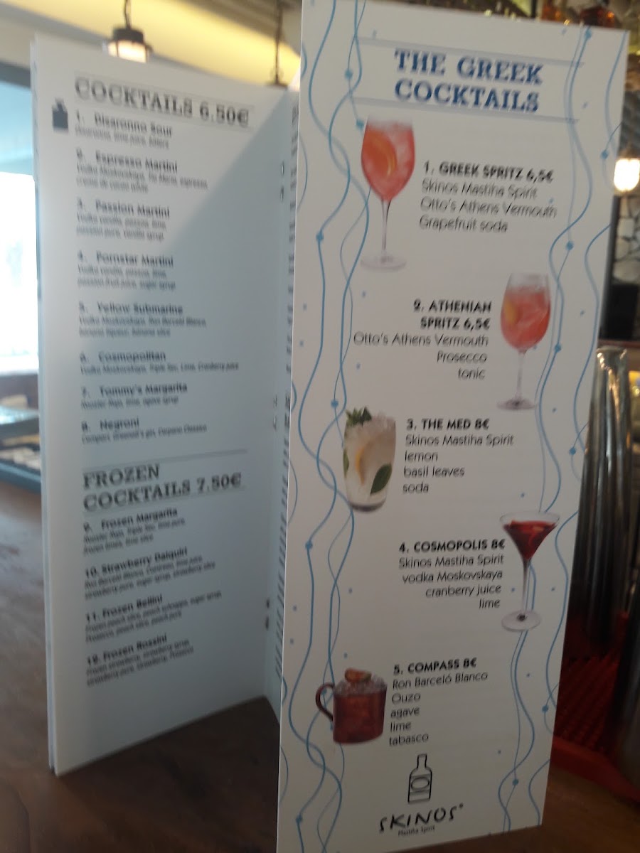 Compass Cafe Cocktail Bar menu board