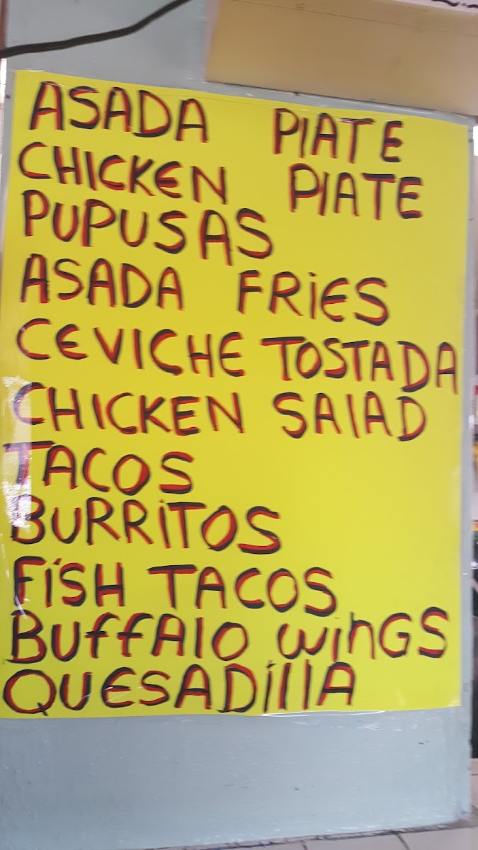 El Super Mexican food menu board