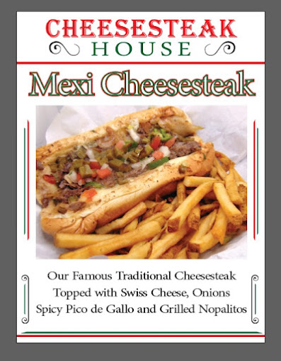 Cheesesteak House menu board