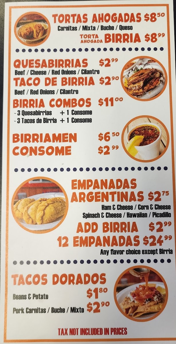 Tortas Ahogadas El Chivito menu board