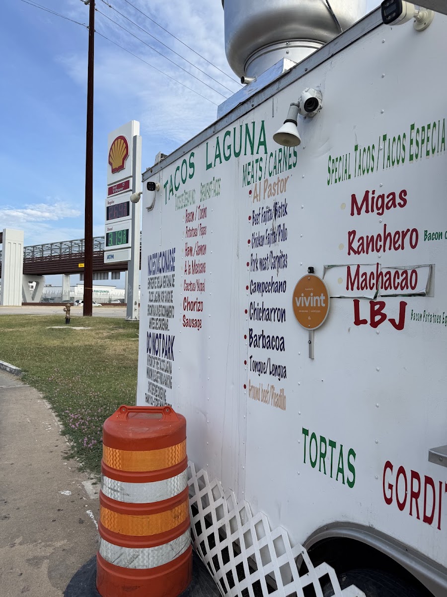 Tacos Laguna menu board