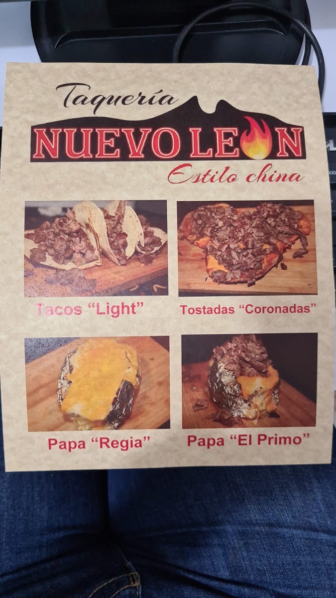 Taqueria Nuevo Leon menu board