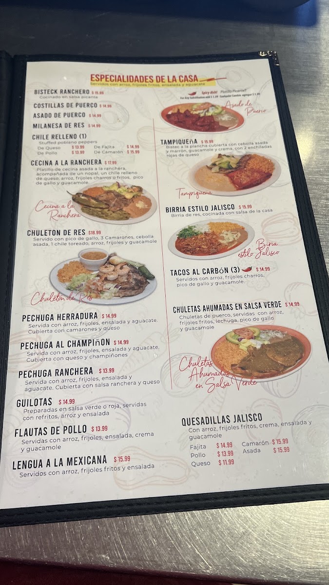 Los Altos De Jalisco Mexican Restaurant #3 menu board