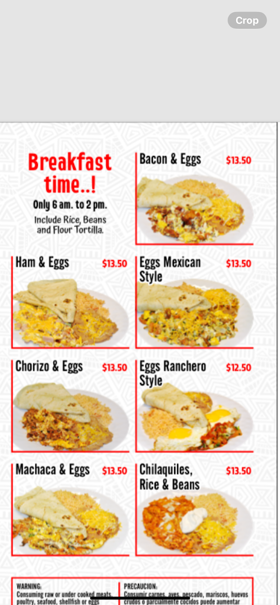 Frediberto’s Mexican Food® menu board