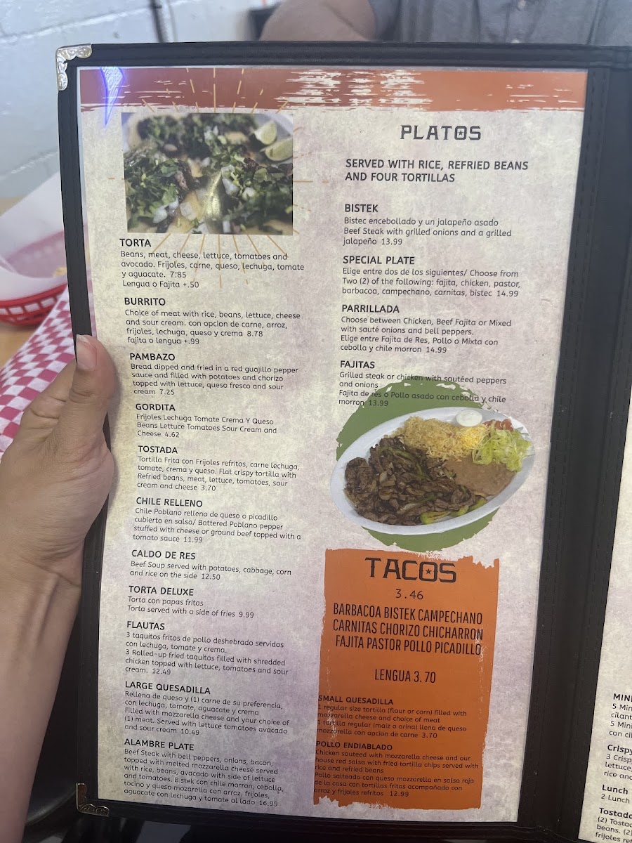 Taqueria Mi Trailita menu board