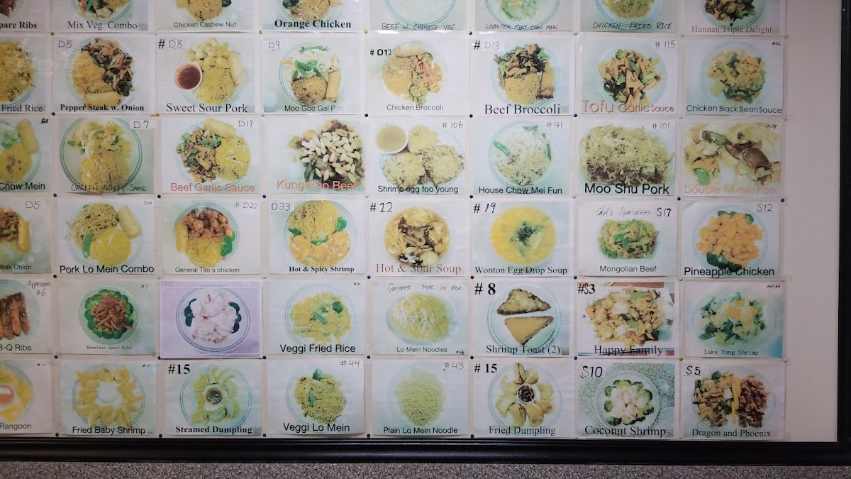 Chung Chinese Restaurant menu board