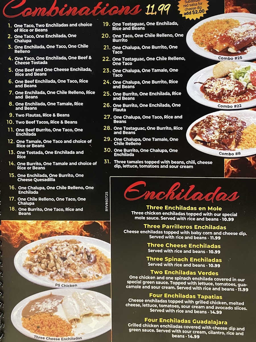 los parrilleros mexican grill & bar menu board