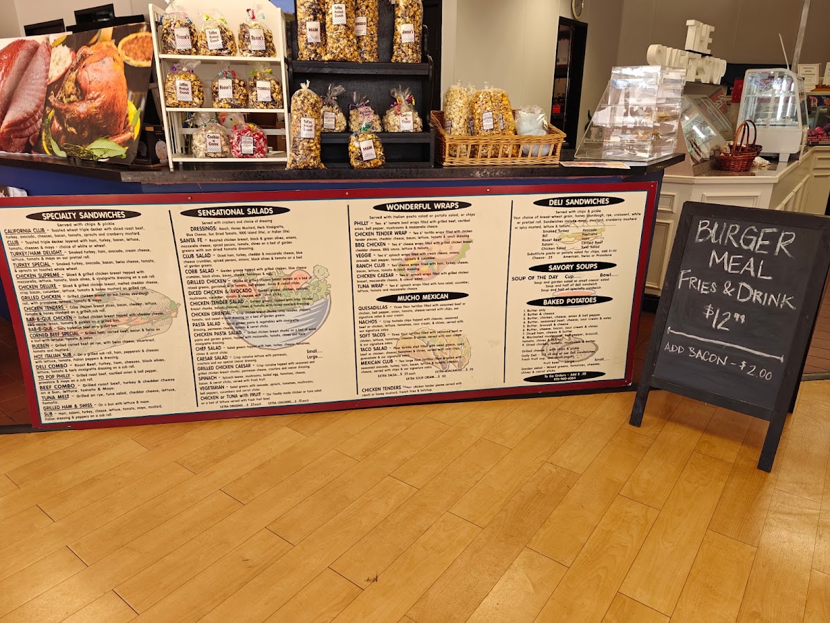 Honey B Ham Company menu board