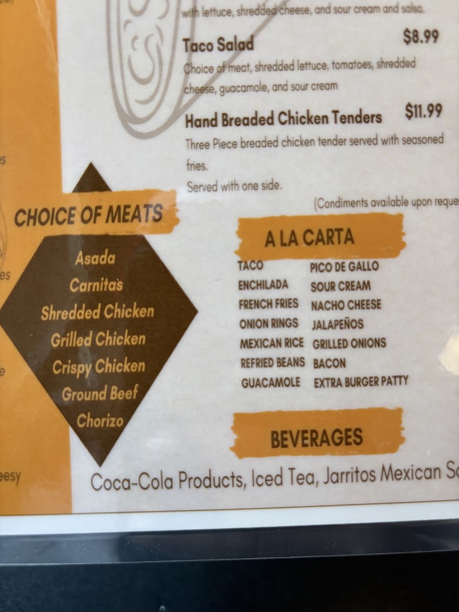 Route 66 Burrito House menu board