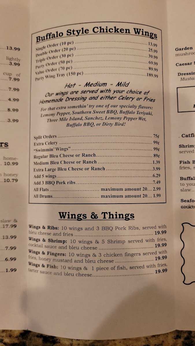 J.R. Crickets Riverdale menu board