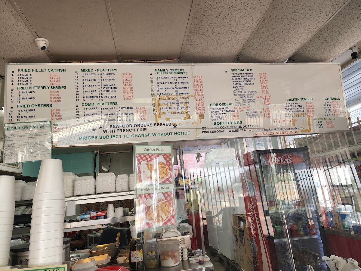 John's Seafood menu board