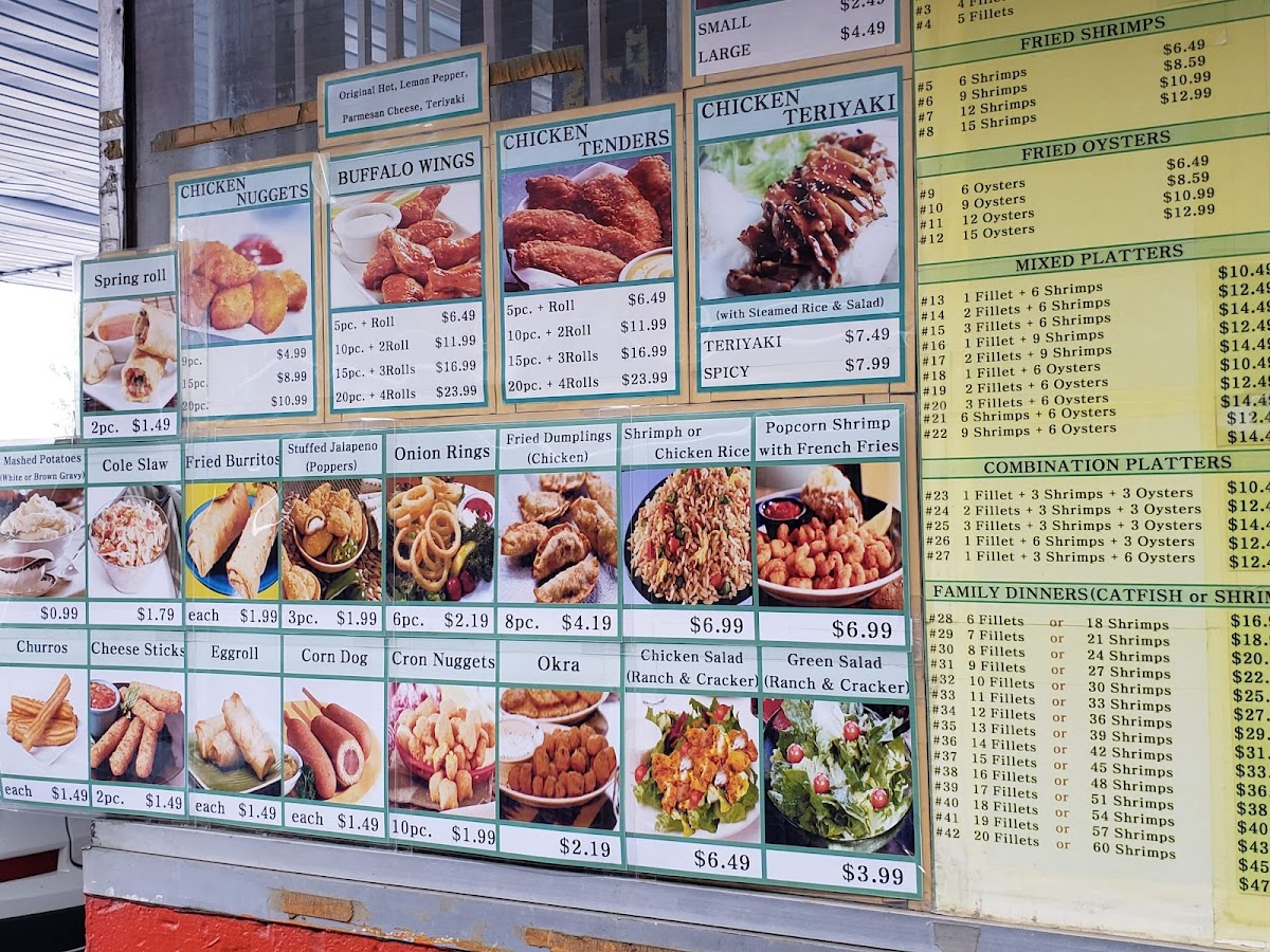 John's Seafood menu board