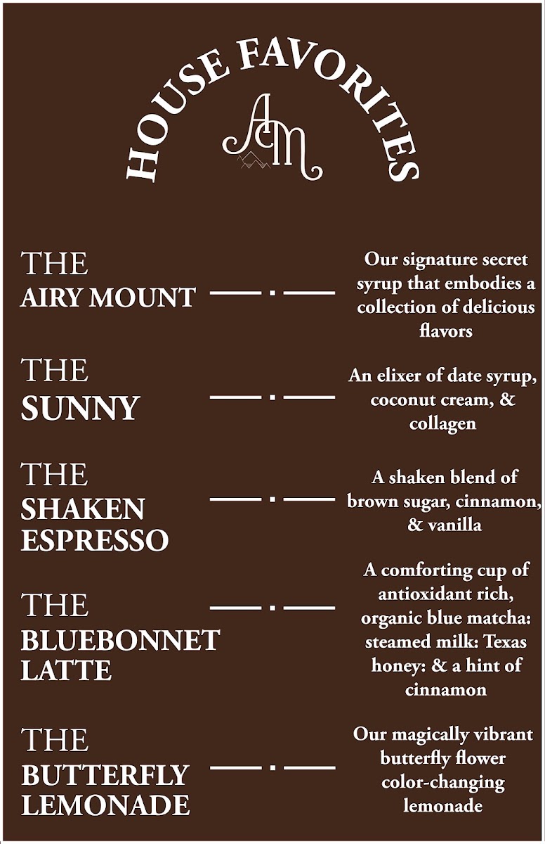 Airy Mount menu board