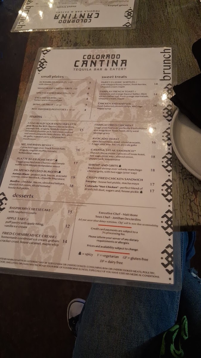 Colorado Cantina menu board