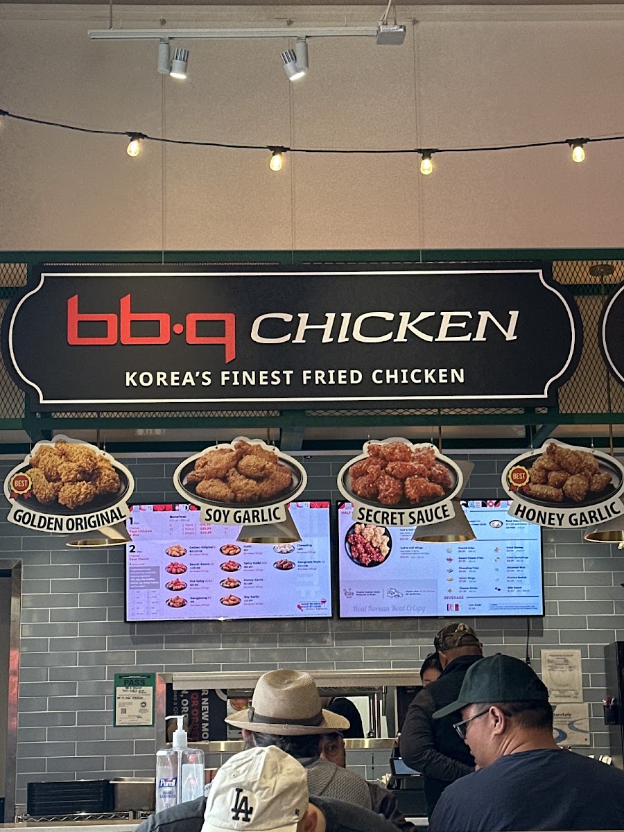 bb.q Chicken Dublin menu board