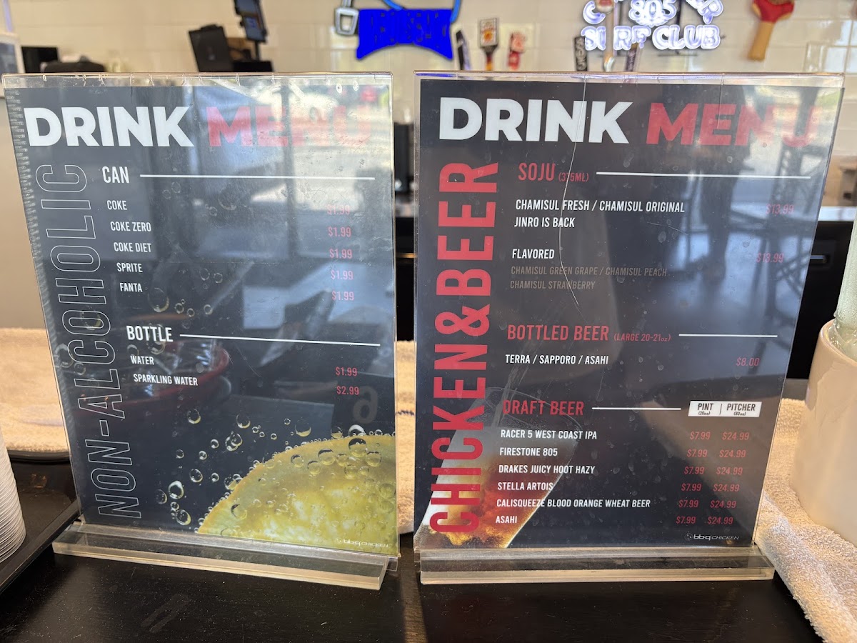 bb.q Chicken Dublin menu board