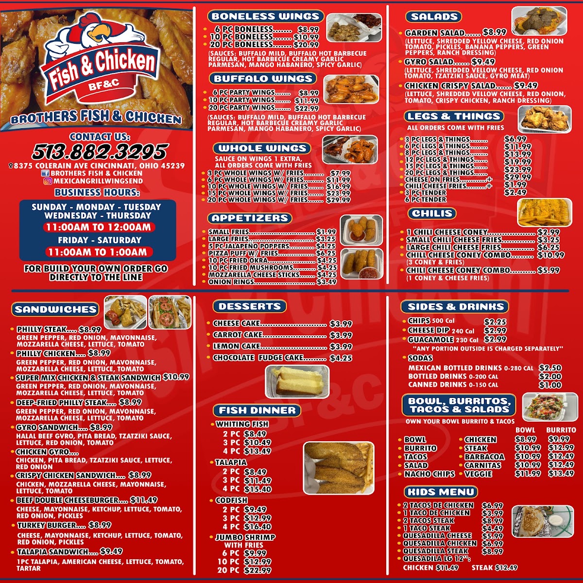 Mexican Grill Wings & Things # 2 menu board