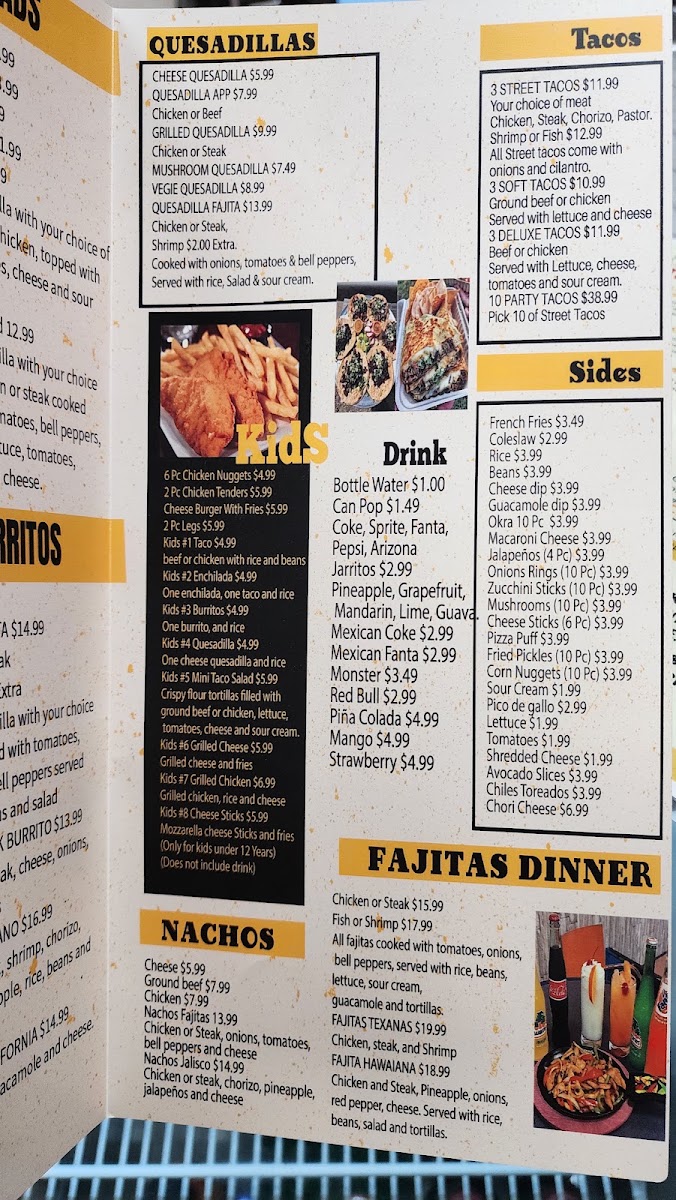 Mexican Grill Wings & Things # 2 menu board