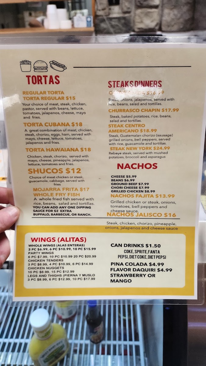 Mexican Grill Wings & Things # 2 menu board