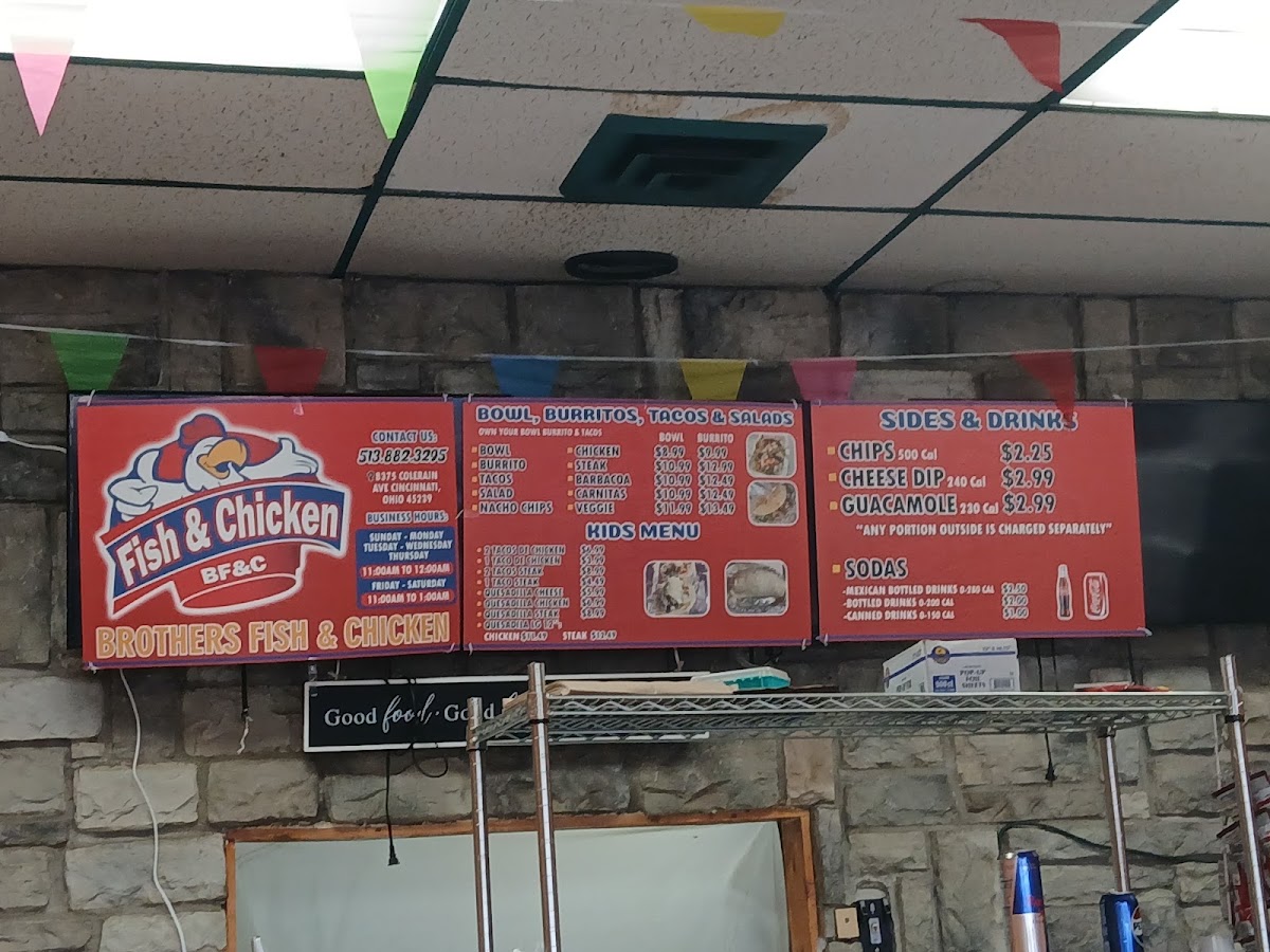 Mexican Grill Wings & Things # 2 menu board