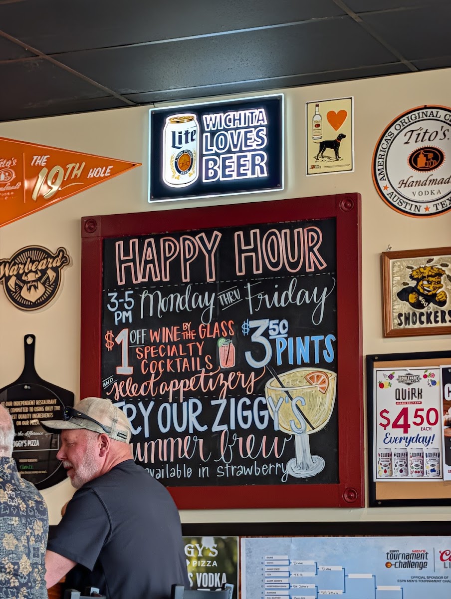 Ziggy's Pizza Auburn Hills menu board