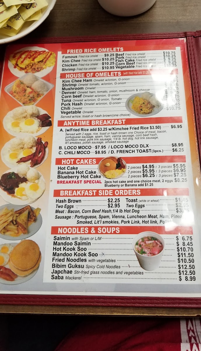 Waipahu Cafe menu board