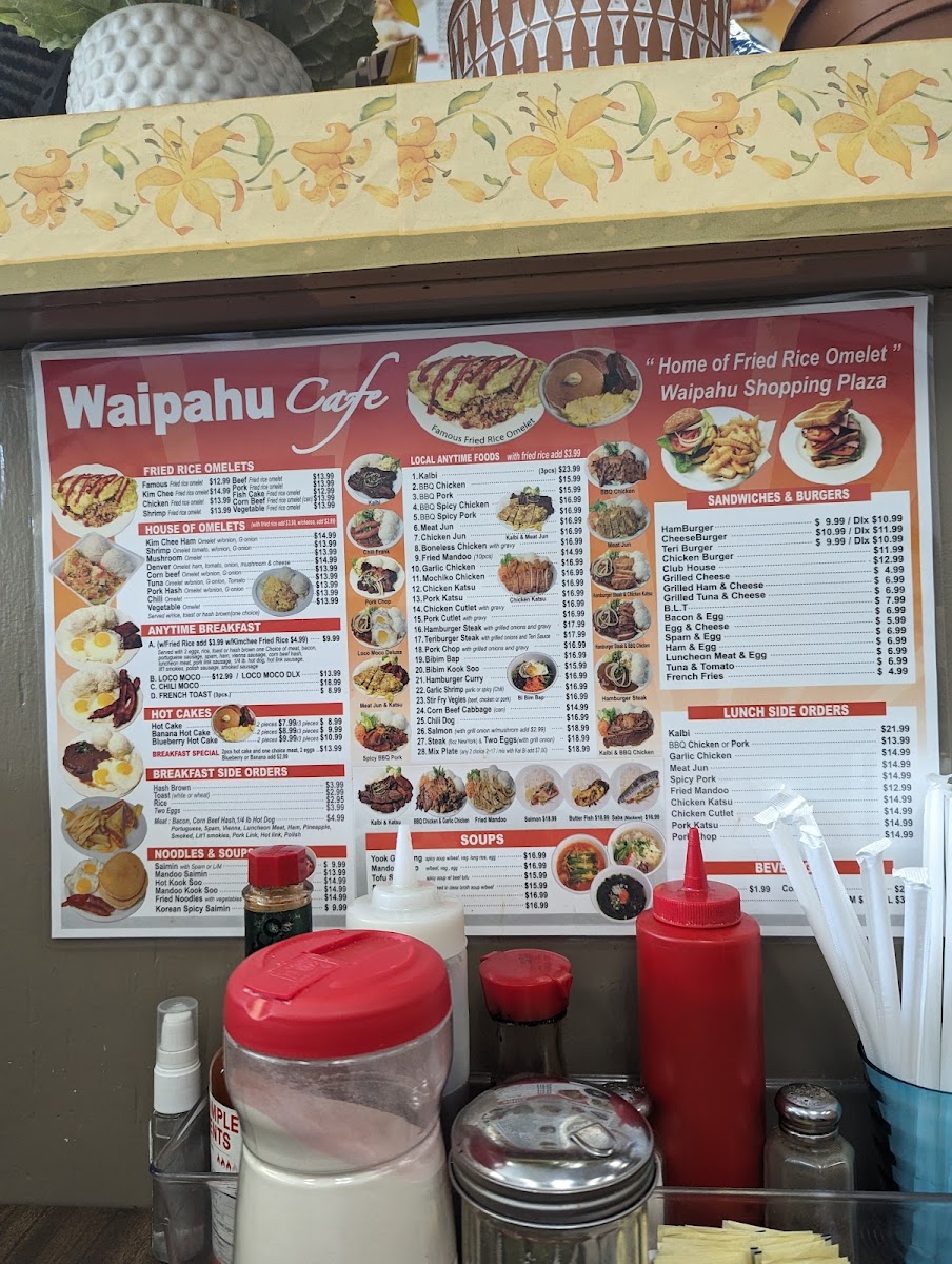 Waipahu Cafe menu board