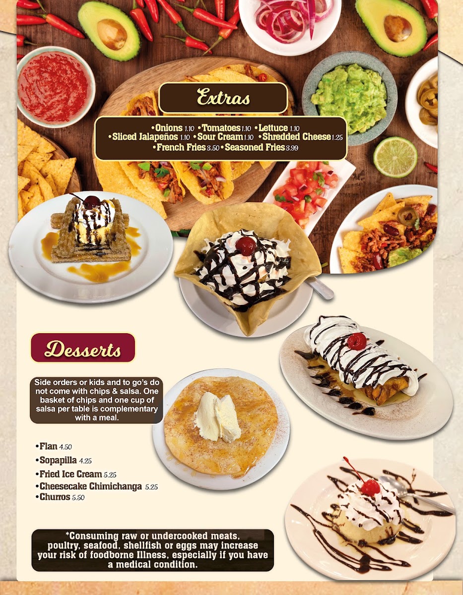 Los Hermanos Mexican Restaurant menu board