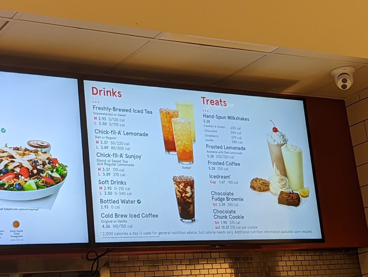 Chick-fil-A takeaway menu board
