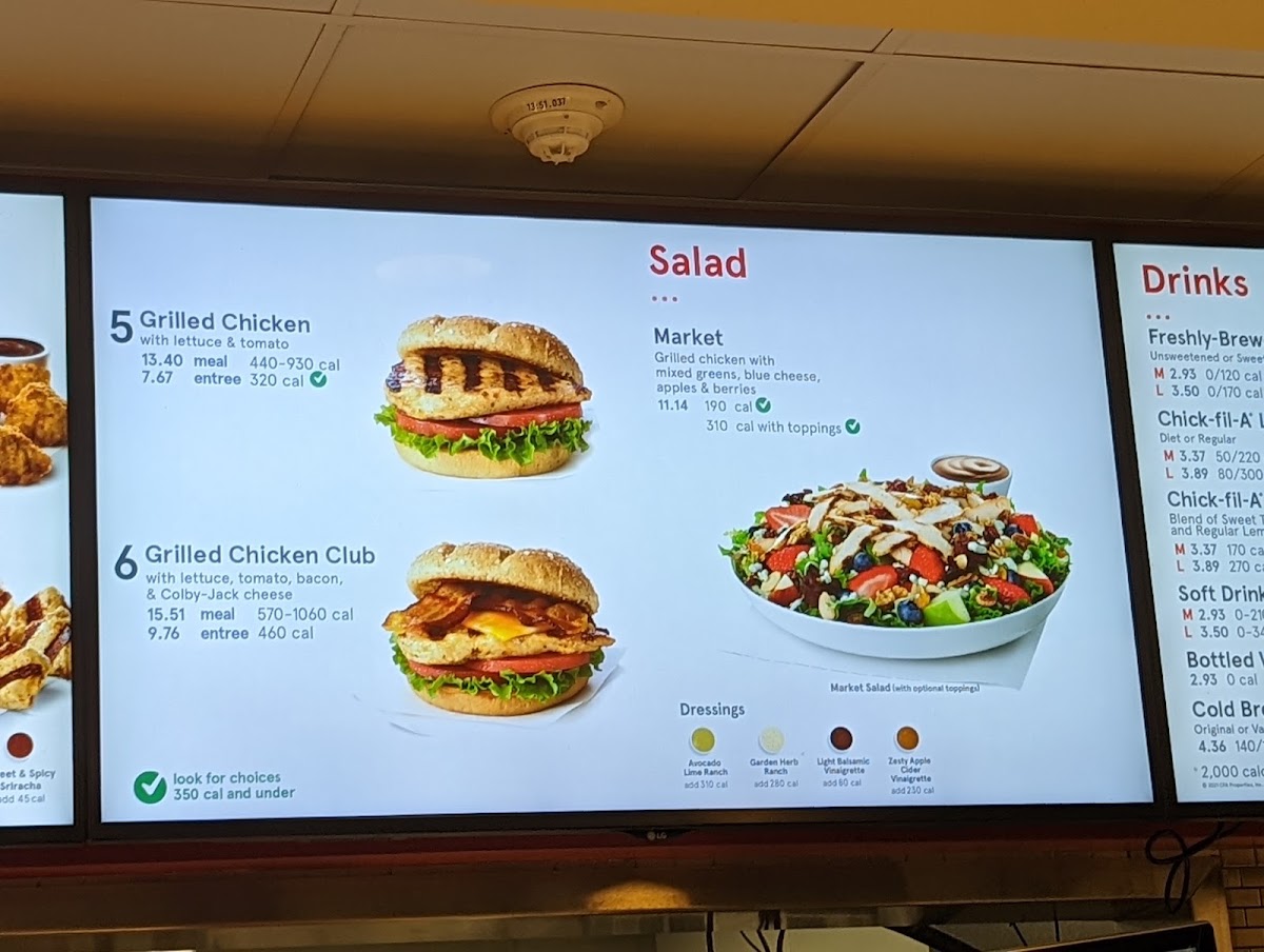 Chick-fil-A takeaway menu board