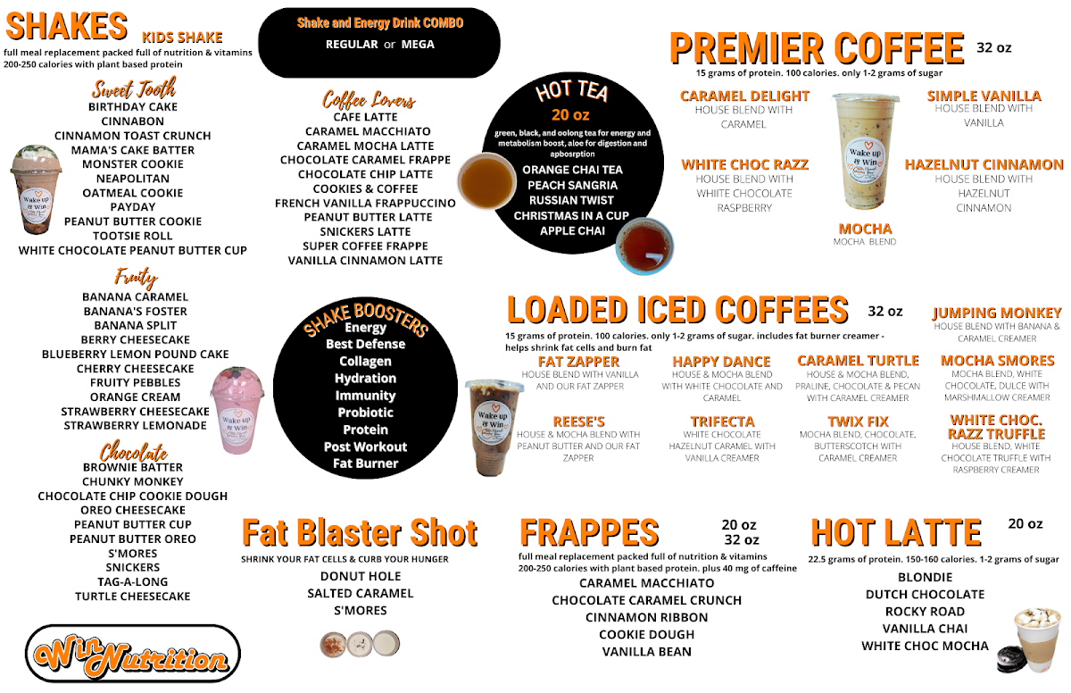 Win Nutrition LLC menu board