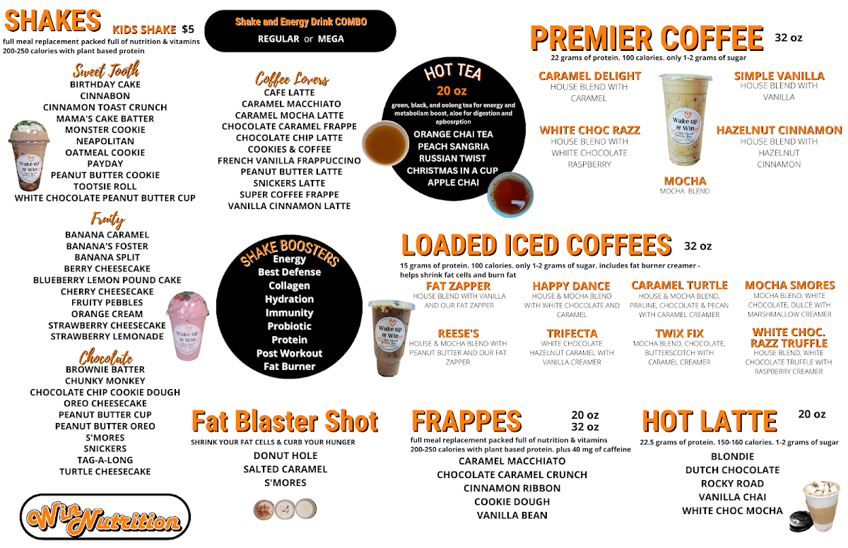 Win Nutrition LLC menu board