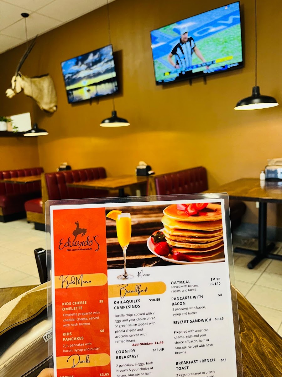 Eduardo's BBQ, Steak & Mexican Grill menu board