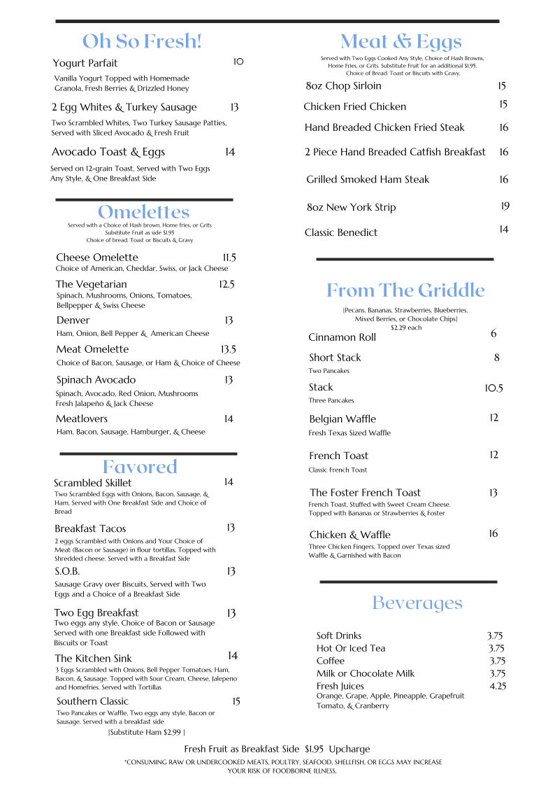Butter & Grace -The Mini menu board