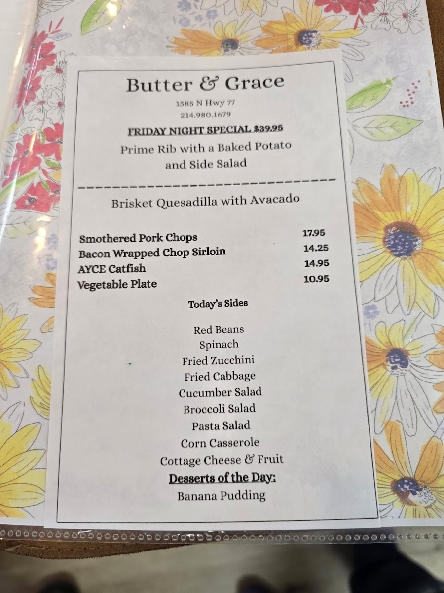 Butter & Grace -The Mini menu board
