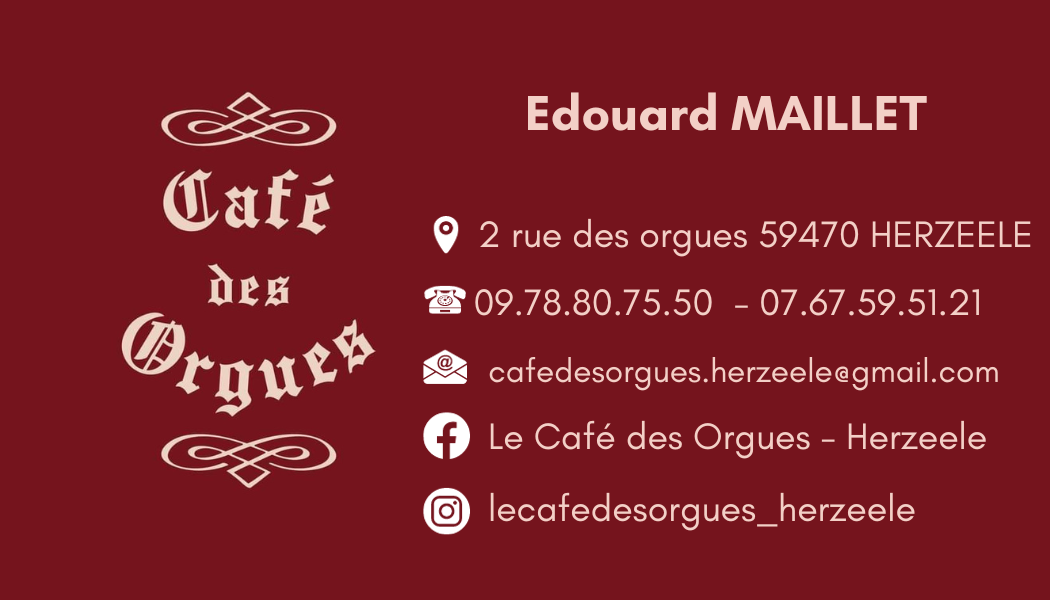 Le Café Des Orgues menu board