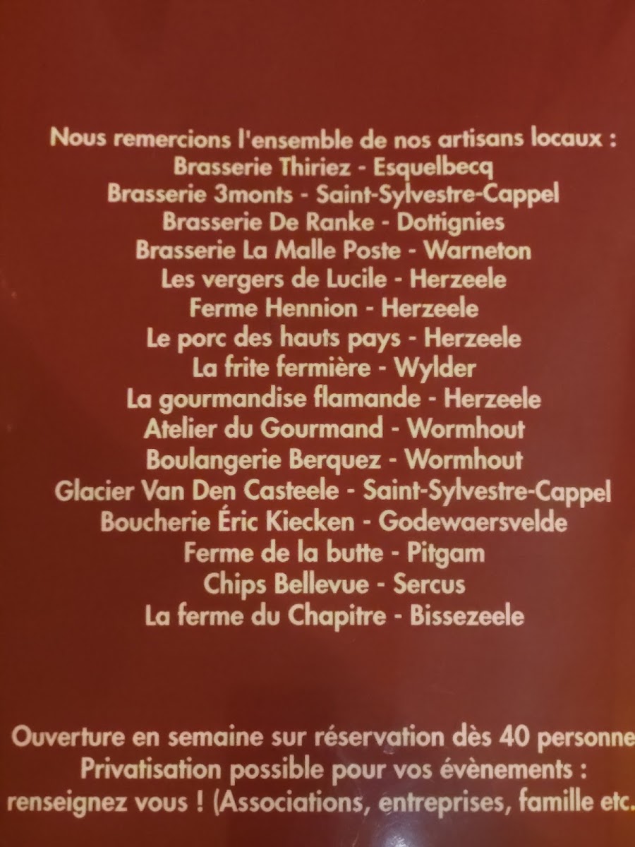 Le Café Des Orgues menu board